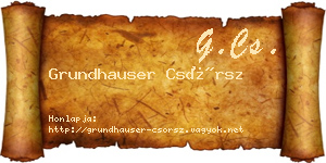 Grundhauser Csörsz névjegykártya